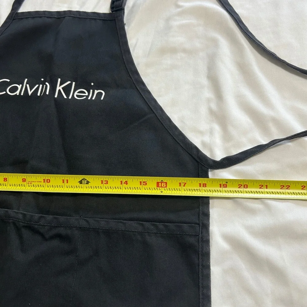 Vintage Calvin Klein Black Apron‎ Logo 3-Pocket Made in USA Adjustable Strap